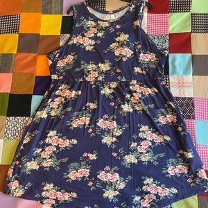 Maurices Navy Floral Empire Waist Mini Dress Sz 2x